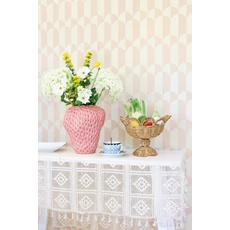 Kép 4/5 - Majvillan Geometrikus barack vlies tapéta Whipped Cream Blush Peach 53 cm X 10 m