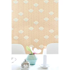 Kép 2/8 - Majvillan Skandináv virágos púder vlies tapéta Caipirinha Coral Blush 53 cm X 10 m