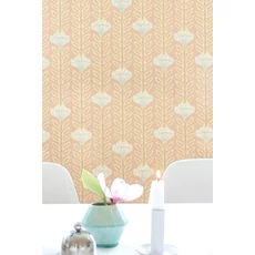 Kép 4/8 - Majvillan Skandináv virágos púder vlies tapéta Caipirinha Coral Blush 53 cm X 10 m