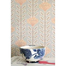 Kép 2/8 - Majvillan Skandináv virágos kék vlies tapéta Caipirinha Mizzle Blue 53 cm X 10 m