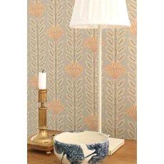 Kép 4/8 - Majvillan Skandináv virágos kék vlies tapéta Caipirinha Mizzle Blue 53 cm X 10 m