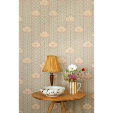 Kép 2/9 - Majvillan Skandináv virágos barna vlies tapéta Caipirinha Misty Taube Brown 53 cm X 10 m