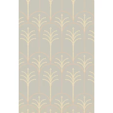 Kép 1/7 - Majvillan Pálmaleveles art deco kék vlies tapéta Lolo Mizzle Blue 53 cm X 10 m