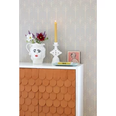 Kép 3/7 - Majvillan Pálmaleveles art deco kék vlies tapéta Lolo Mizzle Blue 53 cm X 10 m