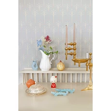 Kép 5/7 - Majvillan Pálmaleveles art deco kék vlies tapéta Lolo Mizzle Blue 53 cm X 10 m