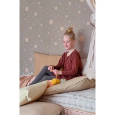 Kép 3/4 - Majvillan Pöttyös sötétszürke vlies gyermek tapéta Confetti Mysterious Grey 53 cm X 10 m