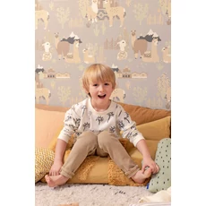 Kép 4/6 - Majvillan Láma mintás szürke vlies gyerek tapéta Lama Village Soft Grey 53 cm X 10 m