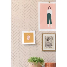 Kép 4/6 - Majvillan Modern halszálka mintás bézs vlies tapéta Herringbone Sandy Beige 53 cm X 10 m