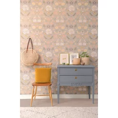 Kép 6/6 - Majvillan Skandináv virágmintás szürke vlies tapéta madarakkal June Mindful Grey 53 cm X 10 m