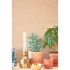 Kép 5/5 - Majvillan Pöttyös barna vlies gyerek tapéta Dots Teddy Brown 53 cm X 10 m