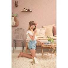 Kép 3/8 - Majvillan Pöttyös lila vlies gyerek tapéta Stardust Cosy Lilac 53 cm X 10 m