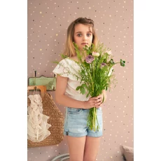 Kép 7/8 - Majvillan Pöttyös lila vlies gyerek tapéta Stardust Cosy Lilac 53 cm X 10 m