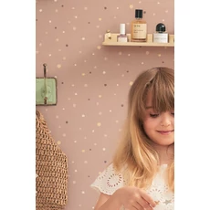 Kép 5/8 - Majvillan Pöttyös lila vlies gyerek tapéta Stardust Cosy Lilac 53 cm X 10 m