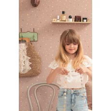 Kép 2/8 - Majvillan Pöttyös lila vlies gyerek tapéta Stardust Cosy Lilac 53 cm X 10 m