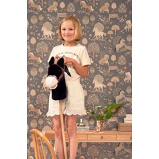 Kép 2/9 - Majvillan Vidám pónis szürke vlies gyerek tapéta My Sweet Stone Grey 53 cm X 10 m