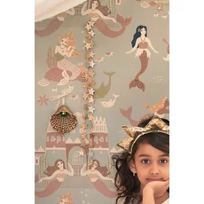 Kép 7/8 - Majvillan Hableányos kék vlies gyerek tapéta Mermaid Reef Ocean Blue 53 cm X 10 m