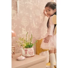 Kép 4/11 - Majvillan Bájos őzikés lila vlies gyerek tapéta Summer Fields Dreamy Lilac 53 cm X 10 m