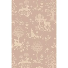 Kép 1/11 - Majvillan Bájos őzikés lila vlies gyerek tapéta Summer Fields Dreamy Lilac 53 cm X 10 m