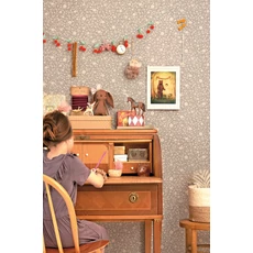 Kép 4/8 - Majvillan Apró virágos szürkéskék vlies gyerek tapéta Flora Dusty Blue 53 cm X 10 m