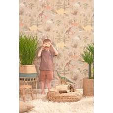 Kép 6/9 - Majvillan Dínós bézs vlies gyerek tapéta Dinosaur Vibes Sandy Beige 53 cm X 10 m