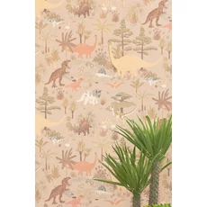 Kép 5/9 - Majvillan Dínós bézs vlies gyerek tapéta Dinosaur Vibes Sandy Beige 53 cm X 10 m
