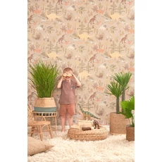 Kép 3/9 - Majvillan Dínós bézs vlies gyerek tapéta Dinosaur Vibes Sandy Beige 53 cm X 10 m