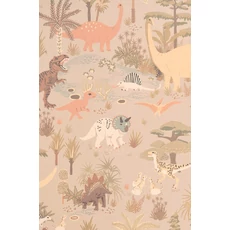 Kép 4/9 - Majvillan Dínós bézs vlies gyerek tapéta Dinosaur Vibes Sandy Beige 53 cm X 10 m