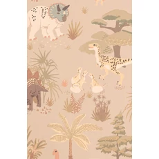 Kép 9/9 - Majvillan Dínós bézs vlies gyerek tapéta Dinosaur Vibes Sandy Beige 53 cm X 10 m