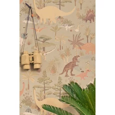 Kép 6/12 - Majvillan Dínós zöld vlies gyerek tapéta Dinosaur Vibes Soft Green 53 cm X 10 m