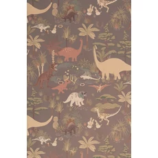 Kép 1/9 - Majvillan Dínós sötétszürke vlies gyerek tapéta Dinosaur Vibes Evening Grey 53 cm X 10 m