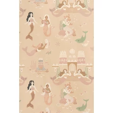 Kép 6/8 - Majvillan Hableányos bézs vlies gyerek tapéta Mermaid Reef Sandy Beige 53 cm X 10 m