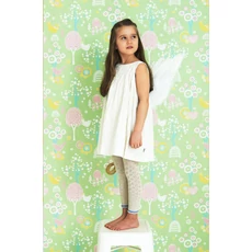 Kép 3/3 - Majvillan Madárkás vidám zöld vlies gyerek tapéta Cherry Valley Yellow 53 cm X 10 m