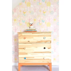 Kép 3/3 - Majvillan Madárkás vidám rózsaszín vlies gyerek tapéta Cherry Valley Yellow 53 cm X 10 m