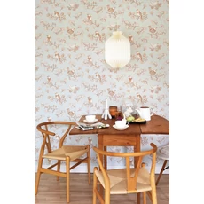 Kép 3/3 - Majvillan Madarak virágzó fákon szürke vlies gyerek tapéta Sugar Tree Grey 53 cm X 10 m