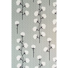 Kép 1/3 - Majvillan Gyapotvirágos szürke vlies tapéta Sweet Cotton Grey 53 cm X 10 m