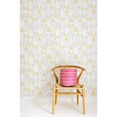 Kép 3/3 - Majvillan Geometrikus modern rózsaszín-sárga vlies tapéta Alice Pink-Yellow 53 cm X 10 m