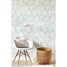 Kép 3/3 - Majvillan Geometrikus modern türkiz vlies tapéta Alice Turquoise 53 cm X 10 m