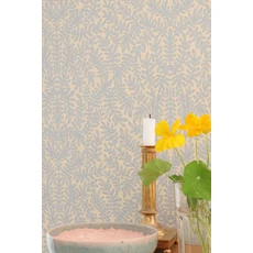 Kép 7/28 - Majvillan Levélmintás kék vlies tapéta French Blond Sea Breeze Blue 53 cm X 10 m