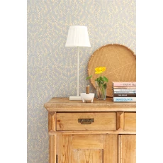 Kép 13/28 - Majvillan Levélmintás kék vlies tapéta French Blond Sea Breeze Blue 53 cm X 10 m