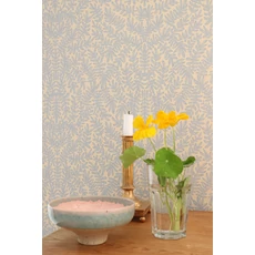 Kép 19/28 - Majvillan Levélmintás kék vlies tapéta French Blond Sea Breeze Blue 53 cm X 10 m