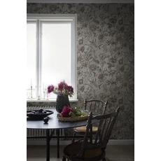 Kép 2/6 - Sandberg Virág mintás klasszikus szürke vlies tapéta Linda Clay 53 cm X 10 m