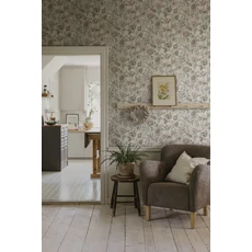 Kép 5/6 - Sandberg Virág mintás klasszikus szürke vlies tapéta Linda Clay 53 cm X 10 m