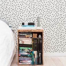 Kép 3/4 - Sandberg Pöttyös modern fekete-fehér vlies tapéta Ella Black 53 cm X 10 m