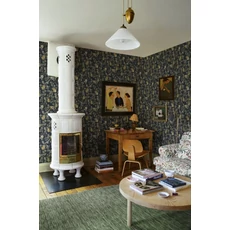 Kép 2/5 - Sandberg Skandináv birsalma mintás sötétkék vlies tapéta Kvitten Midnight Blue 53 cm X 10 m