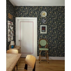 Kép 3/5 - Sandberg Skandináv birsalma mintás sötétkék vlies tapéta Kvitten Midnight Blue 53 cm X 10 m