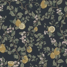 Kép 1/5 - Sandberg Skandináv birsalma mintás sötétkék vlies tapéta Kvitten Midnight Blue 53 cm X 10 m