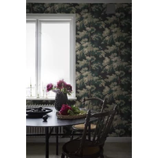 Kép 4/5 - Sandberg Modern fa mintás sötétzöld vlies tapéta Raphael Charcoal 53 cm X 10 m