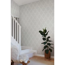 Kép 4/6 - Sandberg Babérkoszorú mintás klasszikus szürke vlies tapéta Wilma Gray 53 cm X 10 m