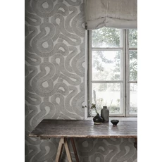 Kép 4/6 - Sandberg Absztrakt mintás modern fekete-fehér vlies tapéta Zen White 53 cm X 10 m