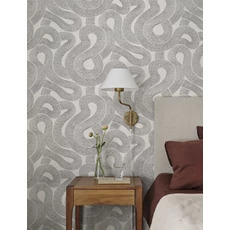 Kép 2/6 - Sandberg Absztrakt mintás modern fekete-fehér vlies tapéta Zen White 53 cm X 10 m